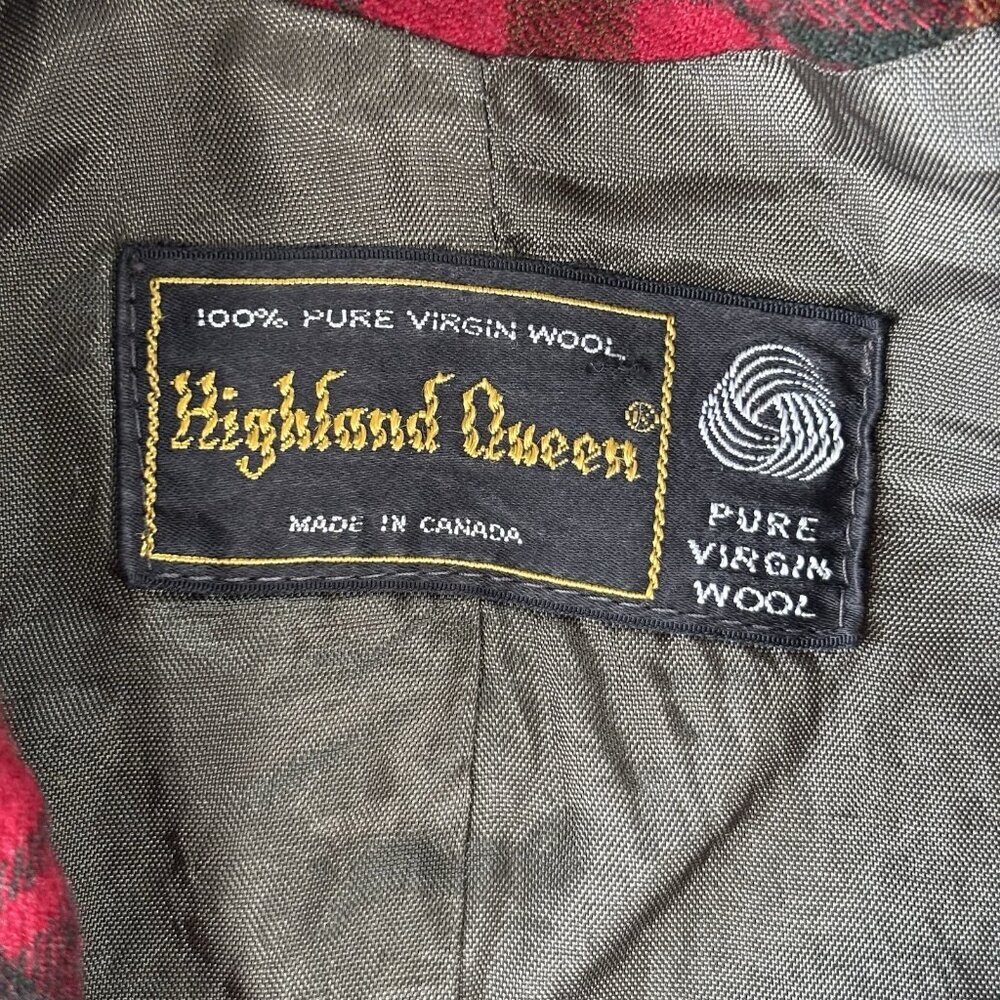 Vintage Highland Queen Plaid Blazer Youth M Wool Tartan Academia Irish Christmas - Picture 10 of 13